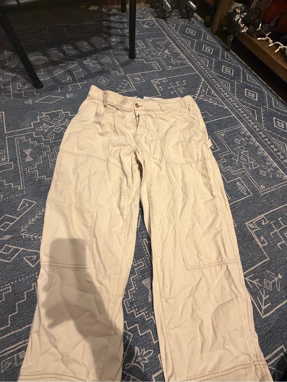 Women’s Tan Cargo Utility Pants with Multiple Pockets